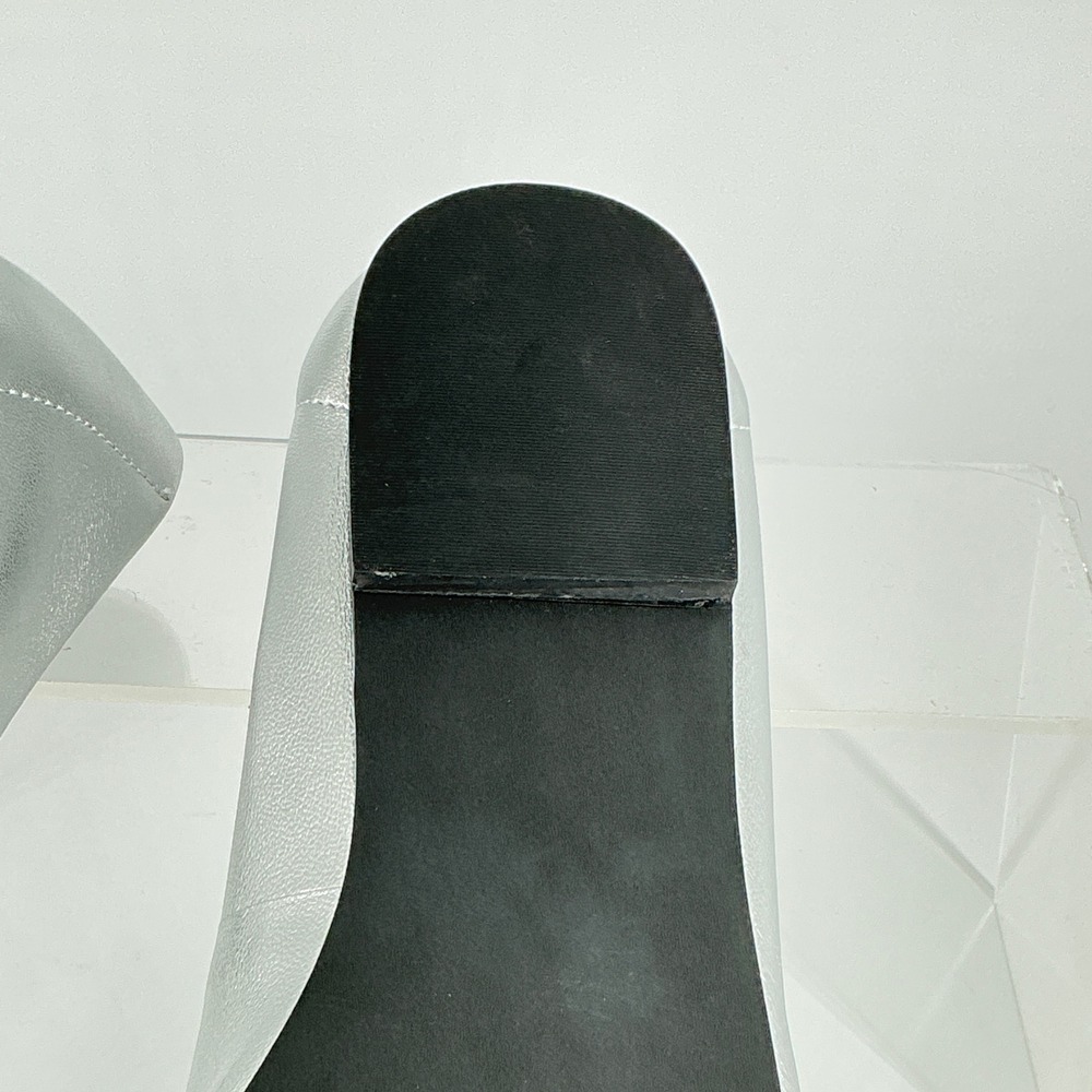 Open Edit Size 10 Silver Metallic Leather Pointed Ballet Flats NEW Madyson $80 - Picture 11 of 14